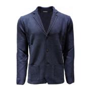 Blå Bomuld Blazer Made in Italy