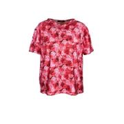 Rose Print Oversized T-shirt Top