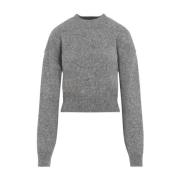 Grå Strik Pullover Sweater