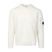 Hvid Lammeuld Crew Neck Sweater