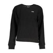 Broderet Crewneck Sweater Børstet Tekstur