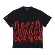 Sort/Rød Crew Neck T-shirt