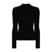 Ribstrikket Turtleneck Sweaters Sort