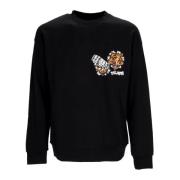 Sort Letvægts Crewneck Sweatshirt Blød Pasform