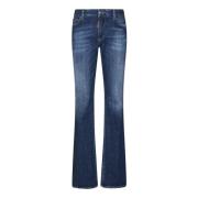 Blå Flare Stretch Denim Jeans