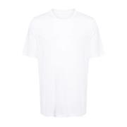 Linned Crew Neck T-shirt Sort Hvid