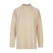 Hvid Oversize Merino Uld Sweater