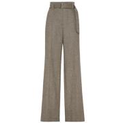 Herringbone Wool Blend Trousers