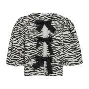 Zioncc Zebra Bow Blouse Offwhite