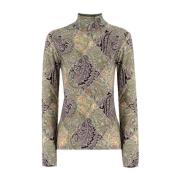 Paisley Print Slimming Jersey Top