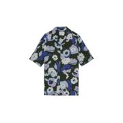 Blomstret Print Viskose Polo Shirt