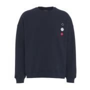 Broderet Logo Sweatshirt Lavet i Italien