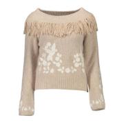 Beige Sweater Langærmet til Kvinder