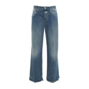 Frayed Hem Wide Jeans