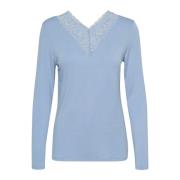 Feminin Blondekant V-Hals Top