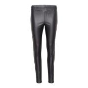 Coated Jeggings Bukser Sort Østers