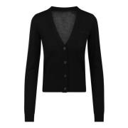 Broderet uld cardigan