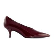 Burgundy Læder Pumps med Hæl