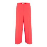 Cropped Wide Leg Pants Hot Coral