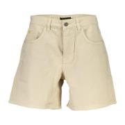 Beige Denim Shorts med 5 Lommer