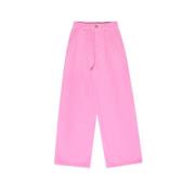 Corduroy Straight Cut Pants Pink