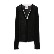 Sort Uldblanding Cardigan