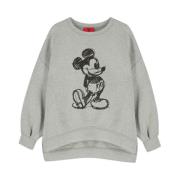 Asymmetrisk Mickey Print Sweatshirt