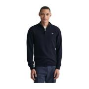 Marine Halv-Zip Lammeuld Sweater