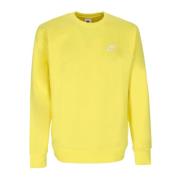 Gul Crewneck Sweatshirt med Micro Ribbed Manchetter