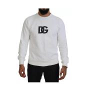 Hvid Logo Bomuld Crew Neck Sweater