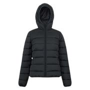 Antracit Nylon Puffer Frakke