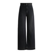 Moderne Wide Leg Denim Jeans i Anthracite