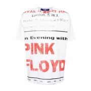 Hvid Pink Floyd Print Bomuld T-shirt