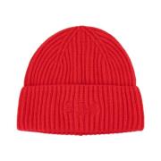 Strikket Beanie Hat med Logo Pynt