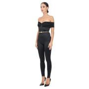 Sort Elegant Jumpsuit med Lurex Bånd