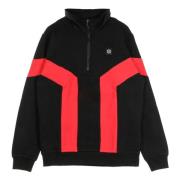 Half Zip High Neck Sweatshirt Sort/Rød