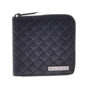 Wallet in black woven print leather