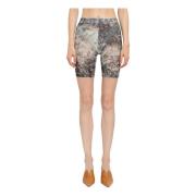 Logo Print Mesh Shorts Elastisk Linning