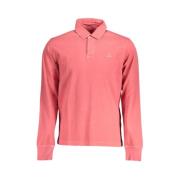 Elegant langærmet poloshirt i pink