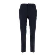 Midnight Blue Slim-Fit Wool Pants