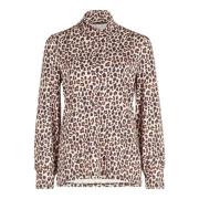 Animal Print Turtleneck Shirt