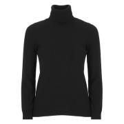 Sort Cashmere Højhalset Sweater