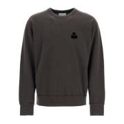 Flocked Logo Crew-neck Sweatshirt