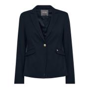 Stribet Blazer med V-Hals Krave