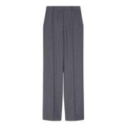 Straight Leg Wool Flannel Trousers