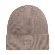 Broderet Fin Rib Beanie Hat