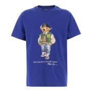 Bomuld Polo Bear Print T-shirt Blå