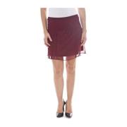 Burgundy Mesh Mini Nederdel