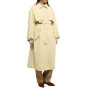 Beige Vandtæt Trenchcoat med Sølvøjer