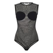 Sort ærmeløs bodysuit Chic Style